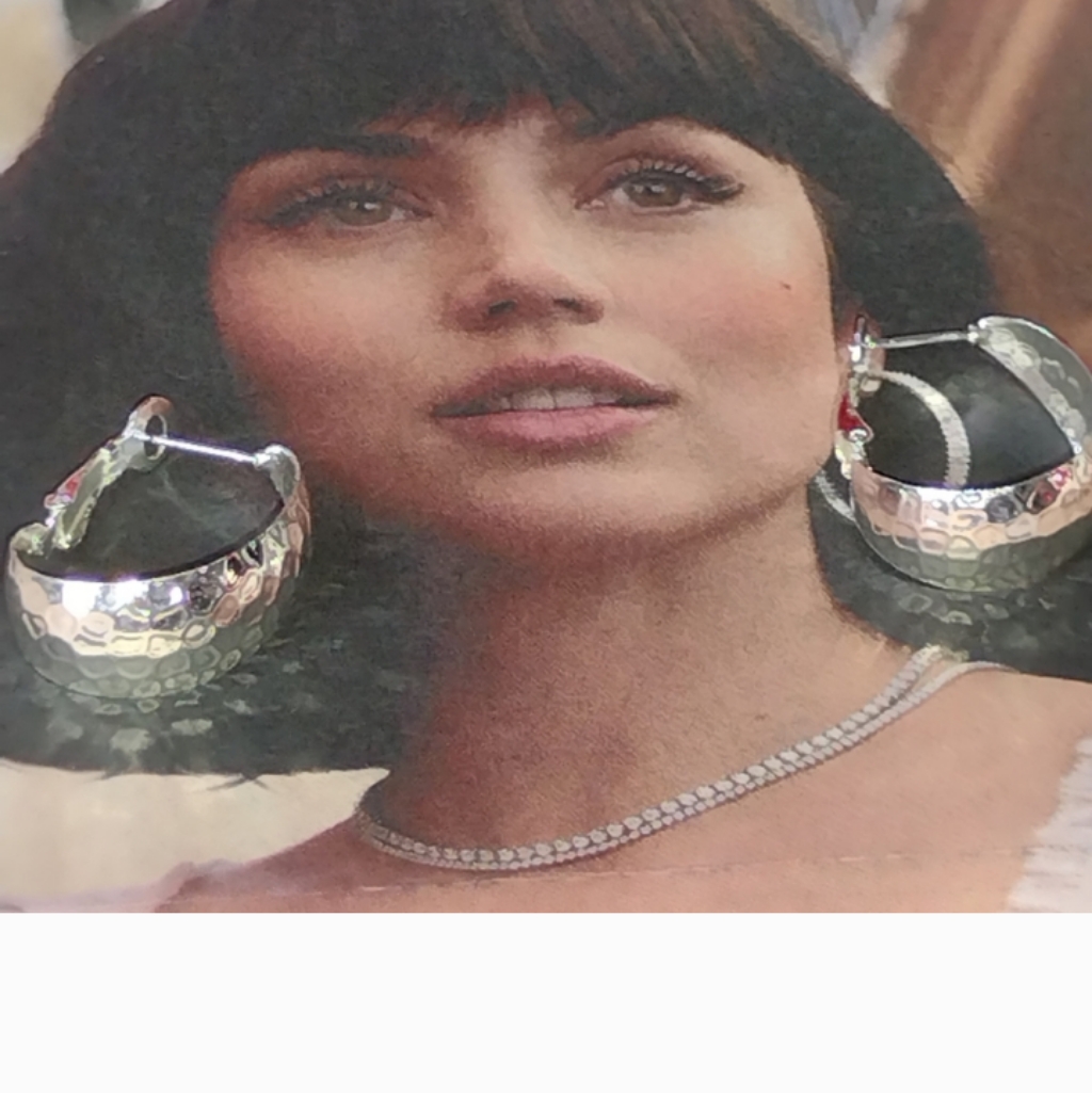 925 Hammered Festive Large Hoop Earrings Nwt 38$